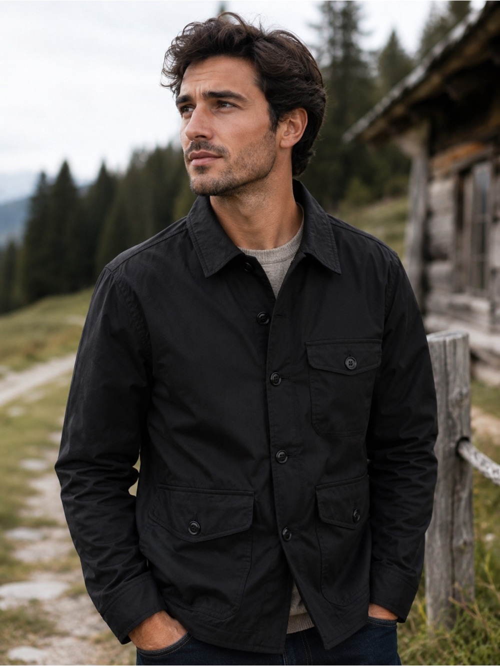 TODD SNYDER Black Technical Walking Jacket M